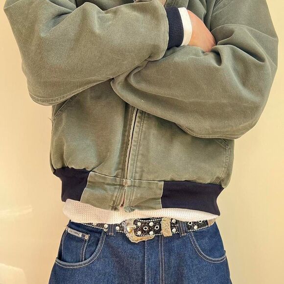 black rhinestone studded american western cowboy boho belt - Picture 7 of 7